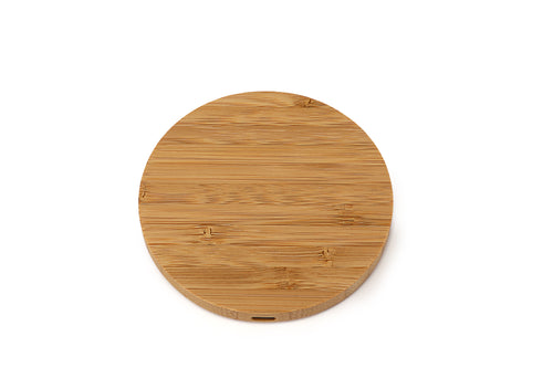 10W/15W Bamboo Wireless Charger Stand with Wooden Plate